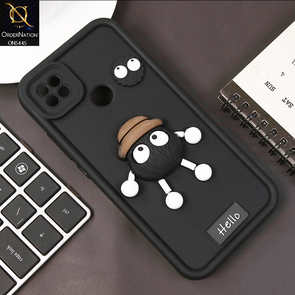 Xiaomi Redmi 10A Cover - Black - Cute 3D Cartoon Soft Case