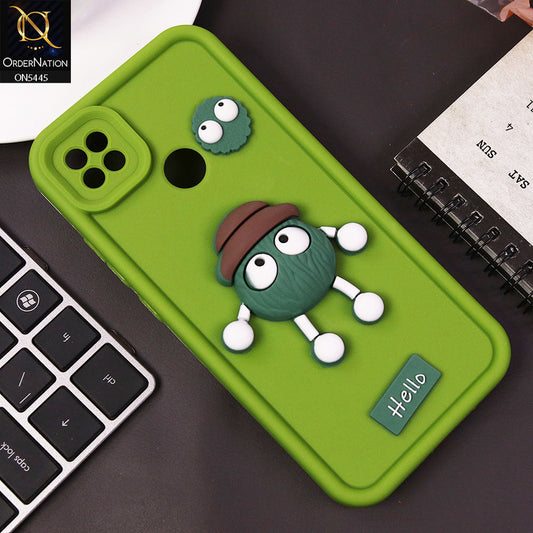 Xiaomi Redmi 9C Cover - Light Green - Cute 3D Cartoon Soft Case