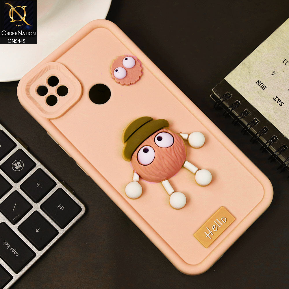 Xiaomi Redmi 9C Cover - Light Pink - Cute 3D Cartoon Soft Case