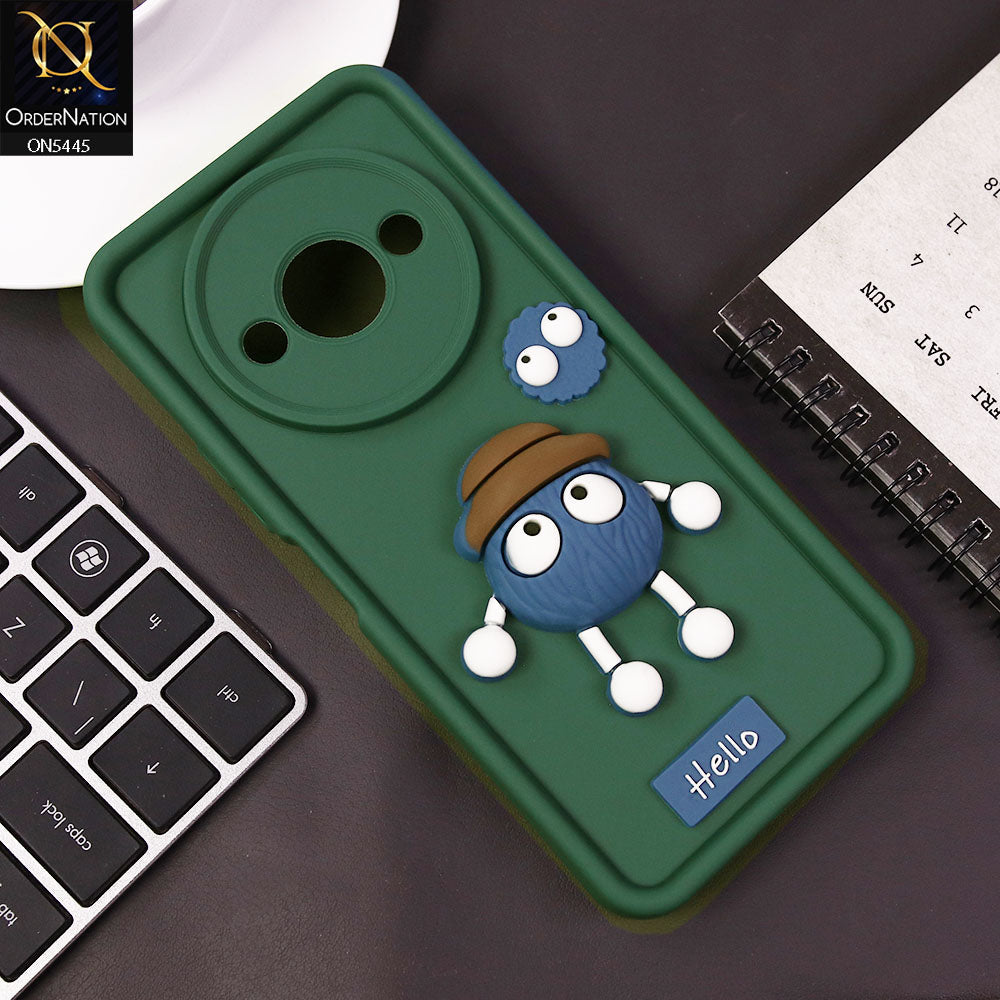 Xiaomi Redmi A3x Cover - Green - Cute 3D Cartoon Soft Case