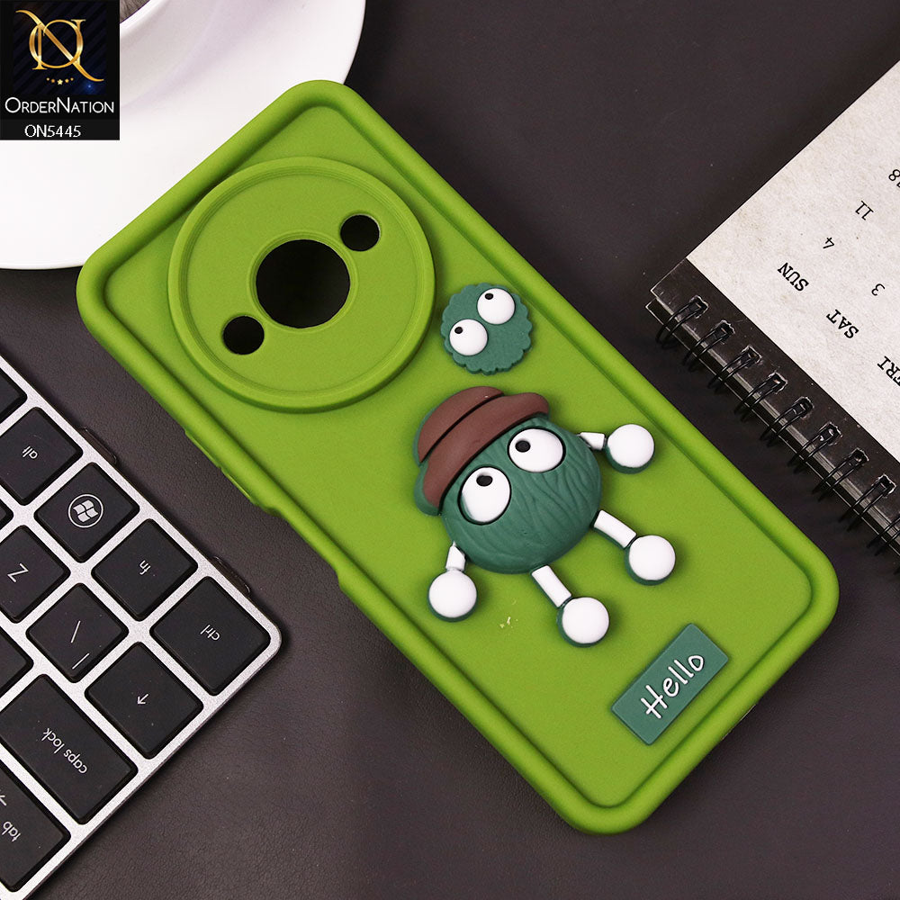 Xiaomi Redmi A3x Cover - Light Green - Cute 3D Cartoon Soft Case