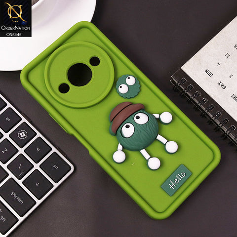 Xiaomi Redmi A3x Cover - Light Green - Cute 3D Cartoon Soft Case