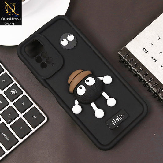 Xiaomi Redmi Note 11 4G Cover - Black - Cute 3D Cartoon Soft Case
