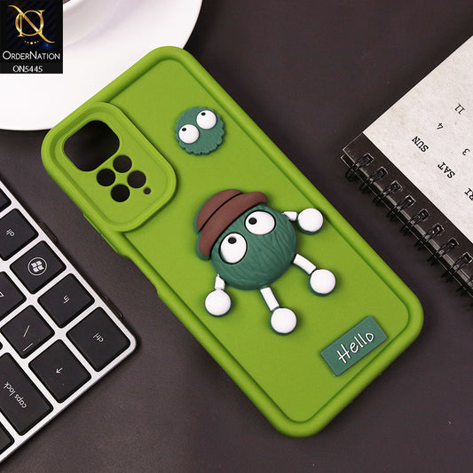 Xiaomi Redmi Note 11 4G Cover - Light Green - Cute 3D Cartoon Soft Case