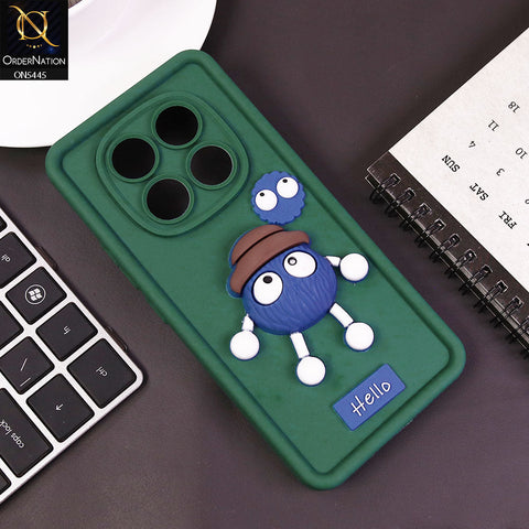 Xiaomi Redmi Note 14 Pro 4G Cover - Green - Cute 3D Cartoon Soft Case