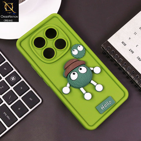 Xiaomi Redmi Note 14 Pro 4G Cover - Light Green - Cute 3D Cartoon Soft Case