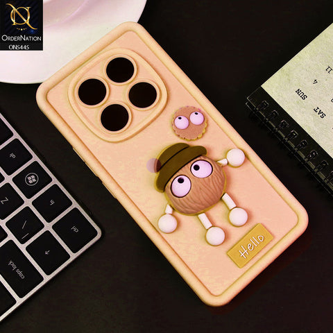 Xiaomi Redmi Note 14 Pro 4G Cover - Light Pink - Cute 3D Cartoon Soft Case