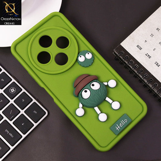 Oppo Reno 12F Cover - Light Green - Cute 3D Cartoon Soft Case