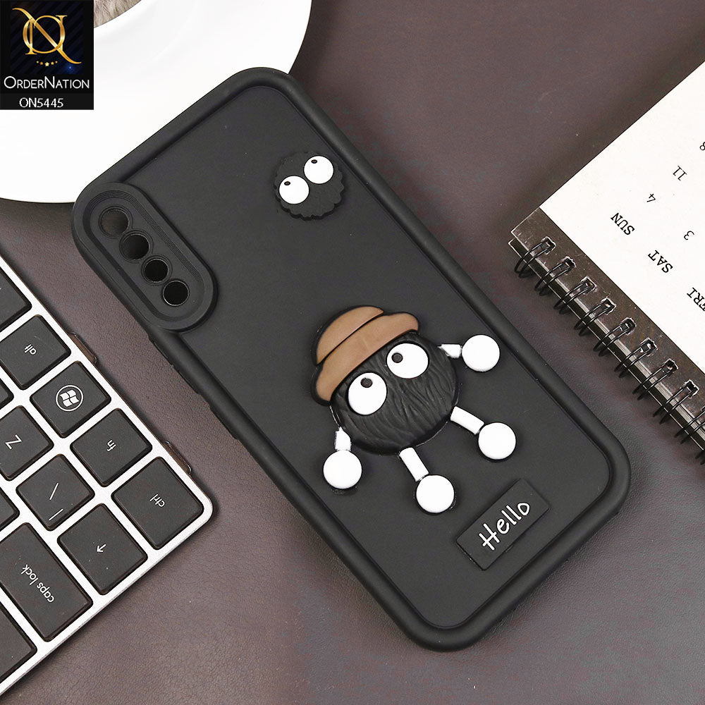 Vivo S1 Cover - Black - Cute 3D Cartoon Soft Case