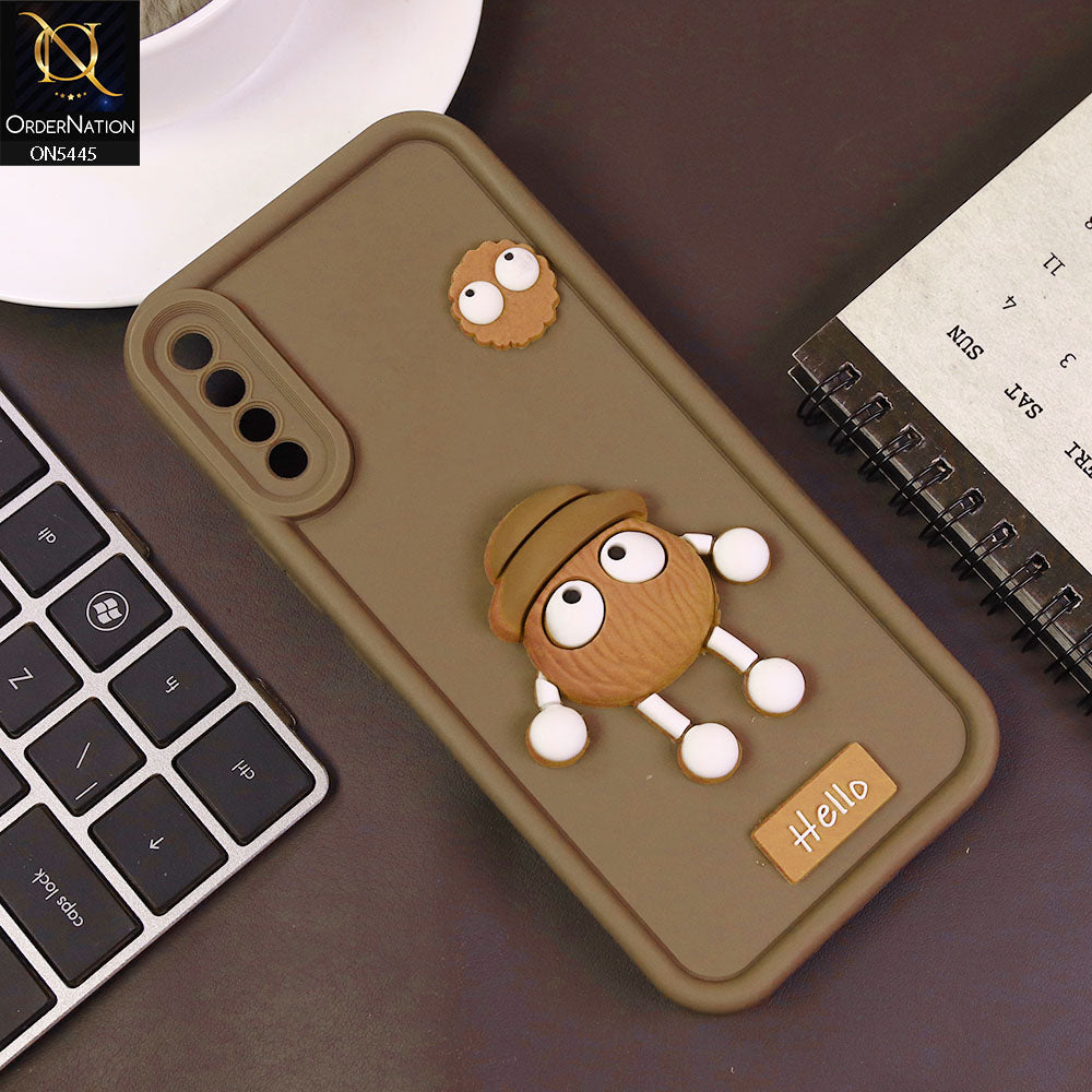Vivo S1 Cover - Brown - Cute 3D Cartoon Soft Case
