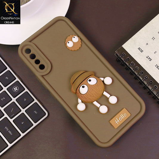 Vivo S1 Cover - Brown - Cute 3D Cartoon Soft Case