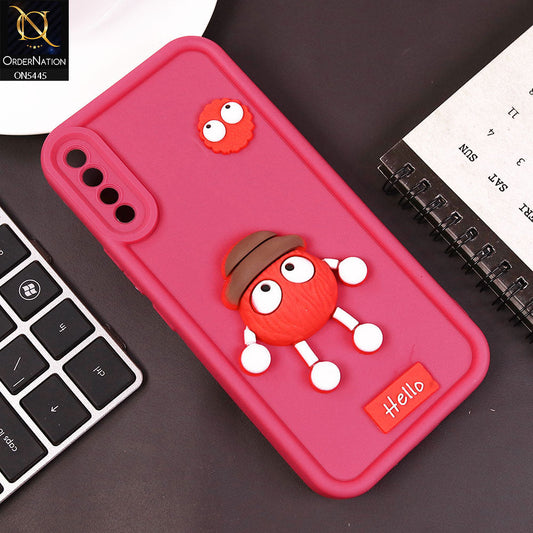 Vivo S1 Cover - Dark Pink - Cute 3D Cartoon Soft Case