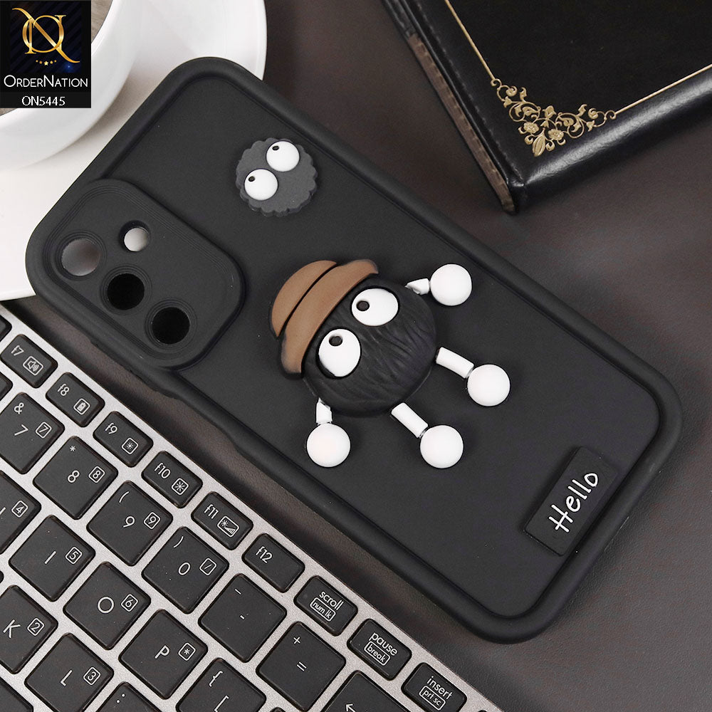 Samsung Galaxy A15 4G Cover - Black - Cute 3D Cartoon Soft Case
