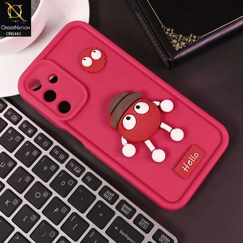 Samsung Galaxy A15 4G Cover - Dark Pink - Cute 3D Cartoon Soft Case