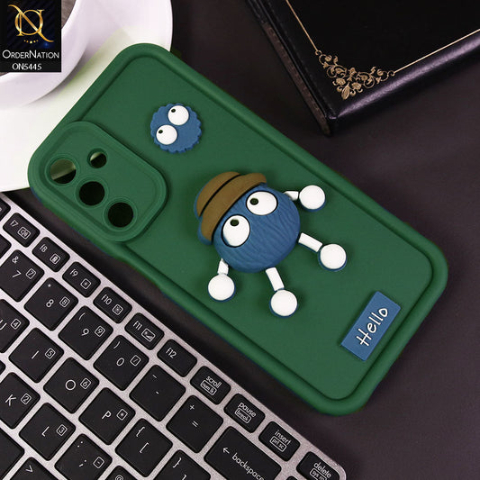 Samsung Galaxy A15 5G Cover - Green - Cute 3D Cartoon Soft Case