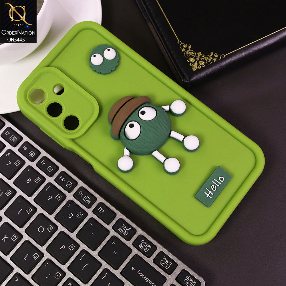 Samsung Galaxy A15 5G Cover - Light Green - Cute 3D Cartoon Soft Case