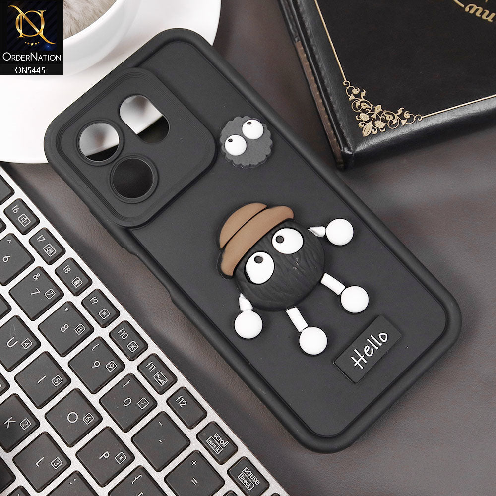 Infinix Smart 9 Cover - Black - Cute 3D Cartoon Soft Case