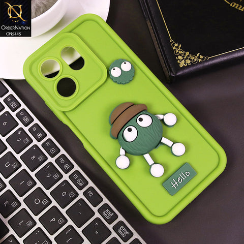 Infinix Smart 9 Cover - Light Green - Cute 3D Cartoon Soft Case