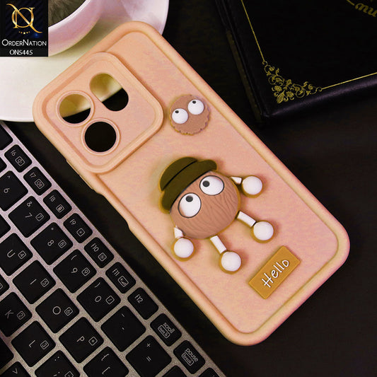 Infinix Hot 50i Cover - Light Pink - Cute 3D Cartoon Soft Case