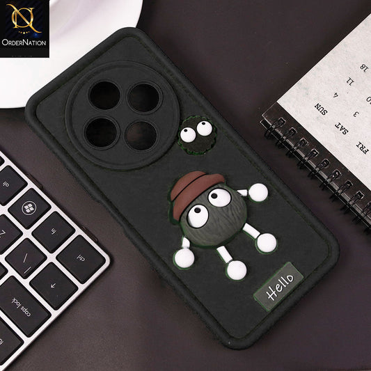 Tecno Spark 30C 4G Cover - Black - Cute 3D Cartoon Soft Case