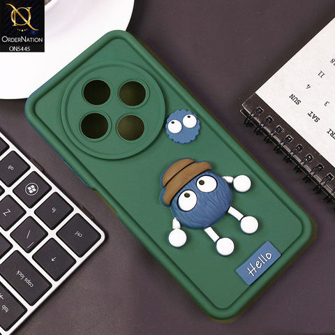 Tecno Spark 30C 4G Cover - Green - Cute 3D Cartoon Soft Case