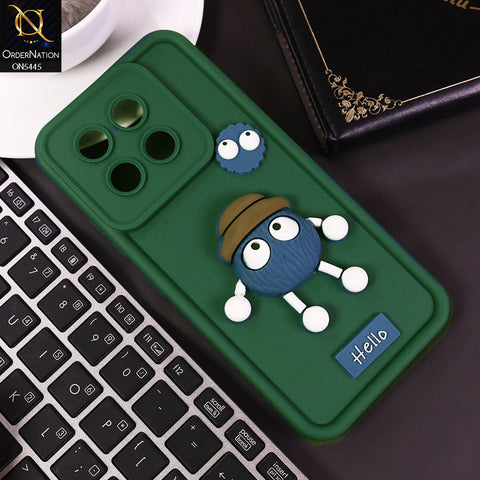 Tecno Spark 30 Pro Cover - Green - Cute 3D Cartoon Soft Case