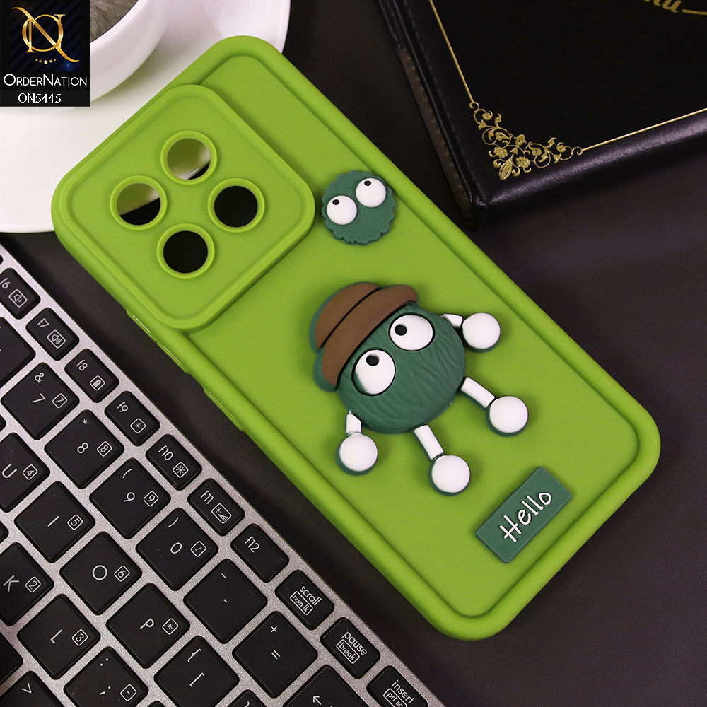 Tecno Spark 30 Pro Cover - Light Green - Cute 3D Cartoon Soft Case