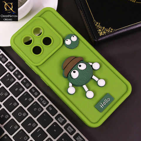 Tecno Spark 30 Pro Cover - Light Green - Cute 3D Cartoon Soft Case