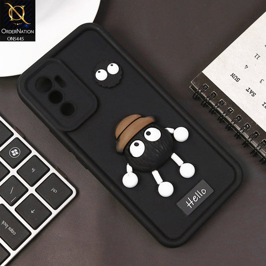 Vivo V23e Cover - Black - Cute 3D Cartoon Soft Case
