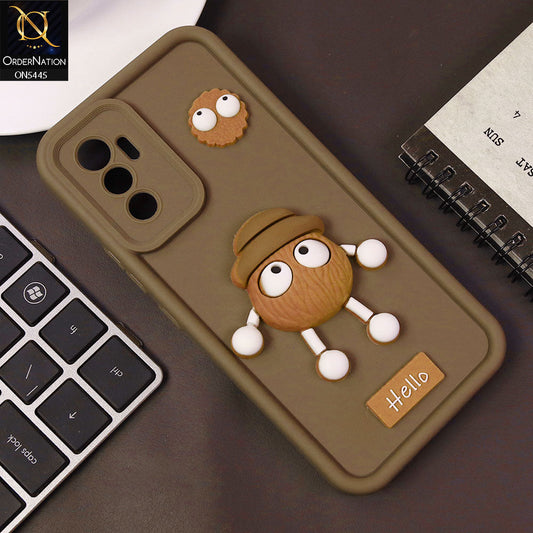 Vivo V23e Cover - Brown - Cute 3D Cartoon Soft Case