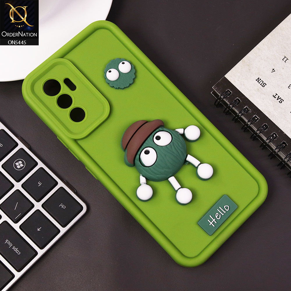 Vivo V23e 5G Cover - Light Green - Cute 3D Cartoon Soft Case