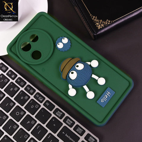 Vivo V30e Cover - Green - Cute 3D Cartoon Soft Case