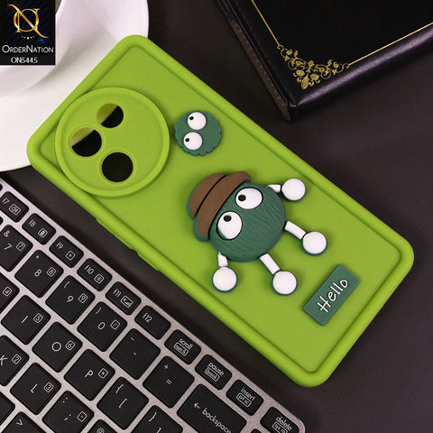 Vivo V30e Cover - Light Green - Cute 3D Cartoon Soft Case
