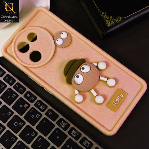 Vivo V30e Cover - Light Pink - Cute 3D Cartoon Soft Case