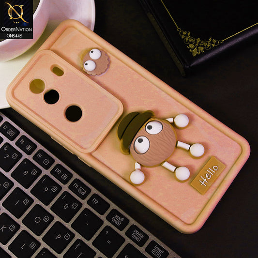 Vivo V40e Cover - Light Pink - Cute 3D Cartoon Soft Case