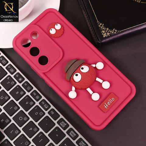 Vivo Y100 4G Cover - Dark Pink - Cute 3D Cartoon Soft Case