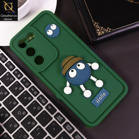 Vivo Y200e Cover - Green - Cute 3D Cartoon Soft Case