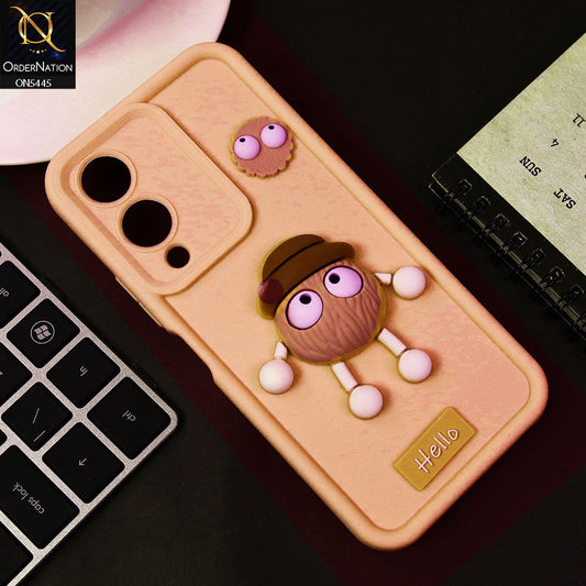 Vivo Y17s Cover - Light Pink - Cute 3D Cartoon Soft Case