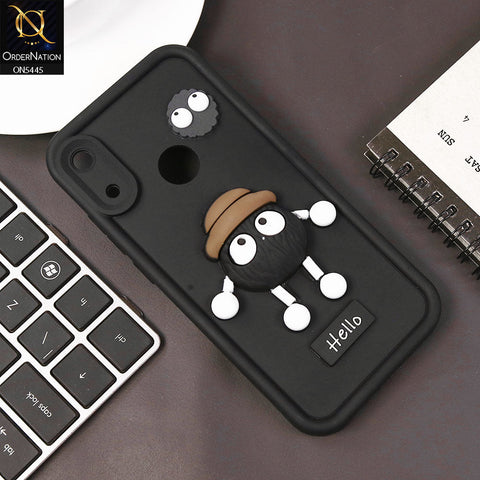 Huawei Y6s 2019 Cover - Black - Cute 3D Cartoon Soft Case