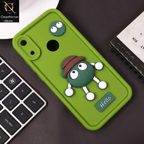 Huawei Y6s 2019 Cover - Light Green - Cute 3D Cartoon Soft Case