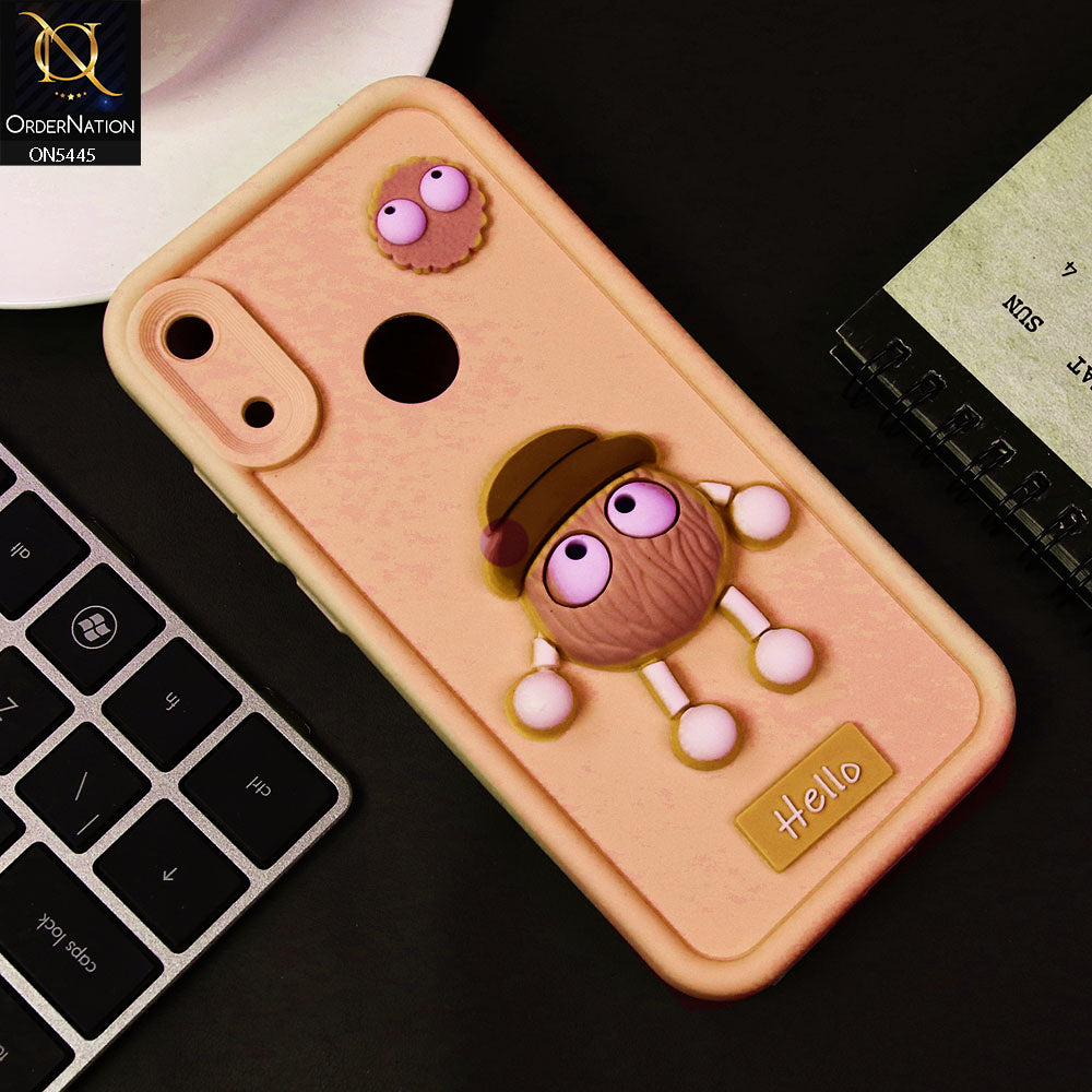 Huawei Y6s 2019 Cover - Light Pink - Cute 3D Cartoon Soft Case