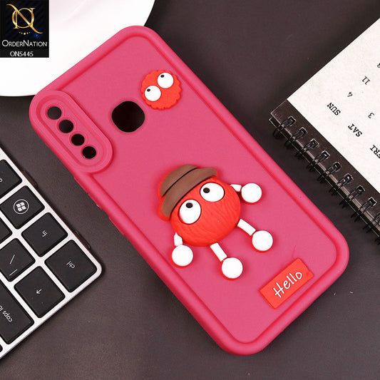 Huawei Y9 Prime 2019 Cover - Dark Pink - Cute 3D Cartoon Soft Case