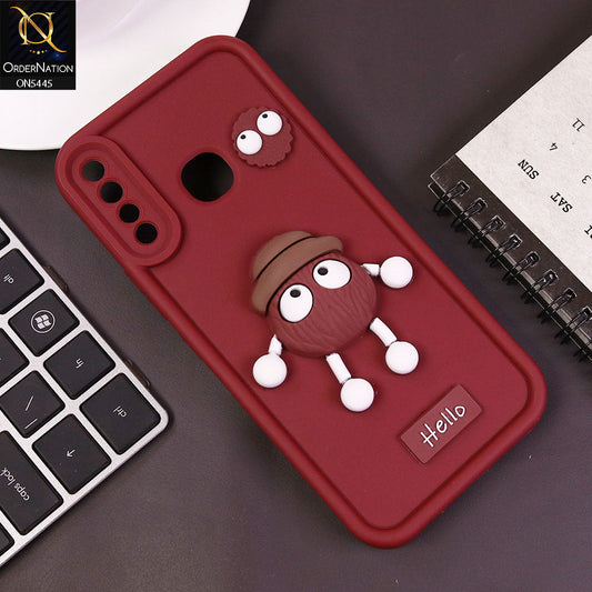 Huawei Y9 Prime 2019 Cover - Maroon - Cute 3D Cartoon Soft Case
