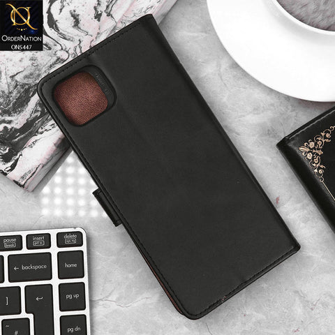 Oppo A16K Cover - Black - Premium Leather Megantic Flip Book Covers With Card Holding Option