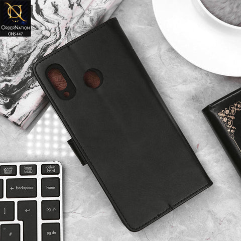 Samsung Galaxy M10s Cover - Black - Premium Leather Megantic Flip Book Covers With Card Holding Option