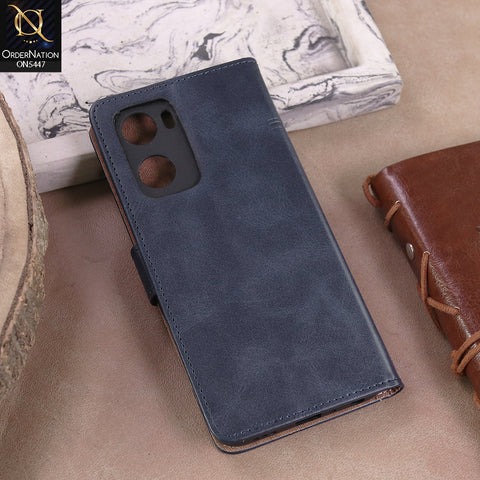Oppo A39  - Blue -  Premium Leather Megantic Flip Book Covers With Card Holding Option