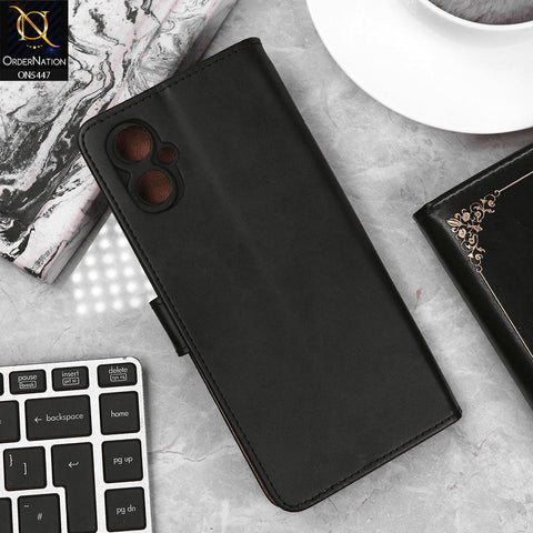 Tecno Camon 19 Neo Cover - Black - Premium Leather Megantic Flip Book Covers With Card Holding Option