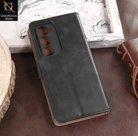 itel City 100 Cover - Black -  Premium Leather Megantic Flip Book Covers With Card Holding Option