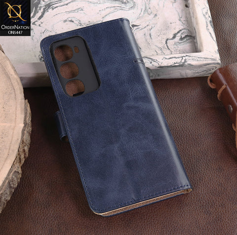 itel City 100 Cover - Blue -  Premium Leather Megantic Flip Book Covers With Card Holding Option