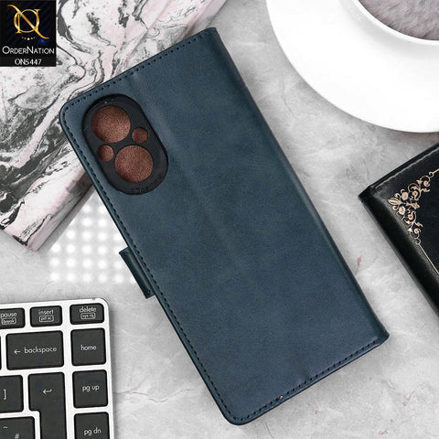 Oppo Reno7 Z 5G Cover - Blue - Premium Leather Megantic Flip Book Covers With Card Holding Option